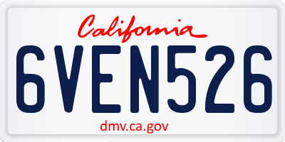 CA license plate 6VEN526