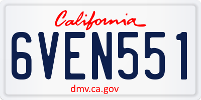 CA license plate 6VEN551