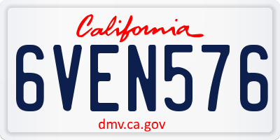 CA license plate 6VEN576