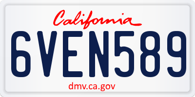 CA license plate 6VEN589