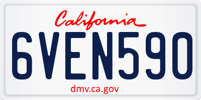 CA license plate 6VEN590
