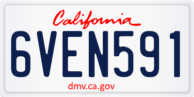 CA license plate 6VEN591