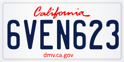 CA license plate 6VEN623