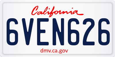 CA license plate 6VEN626