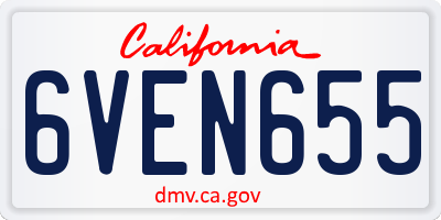CA license plate 6VEN655
