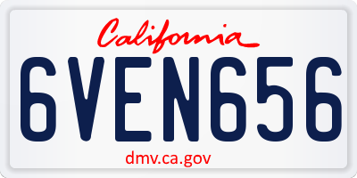 CA license plate 6VEN656