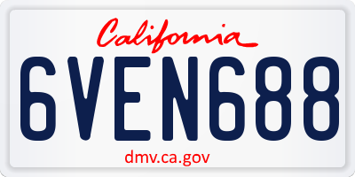 CA license plate 6VEN688