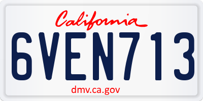 CA license plate 6VEN713