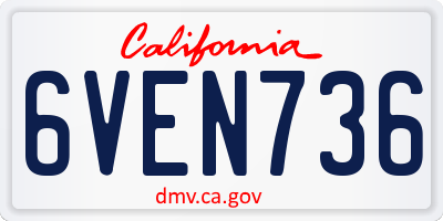 CA license plate 6VEN736