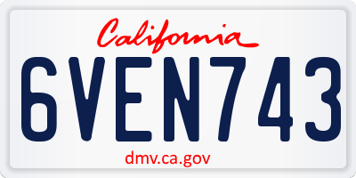 CA license plate 6VEN743