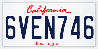 CA license plate 6VEN746