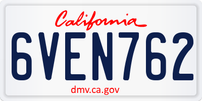 CA license plate 6VEN762