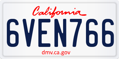 CA license plate 6VEN766