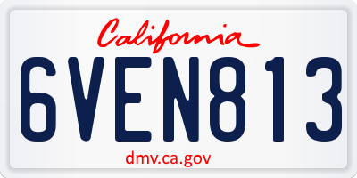 CA license plate 6VEN813