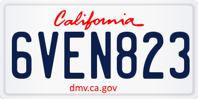 CA license plate 6VEN823