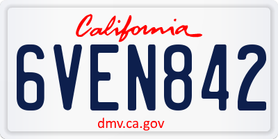 CA license plate 6VEN842