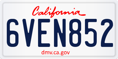 CA license plate 6VEN852