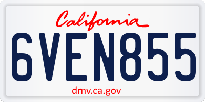 CA license plate 6VEN855
