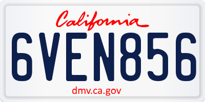 CA license plate 6VEN856