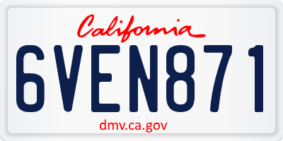 CA license plate 6VEN871