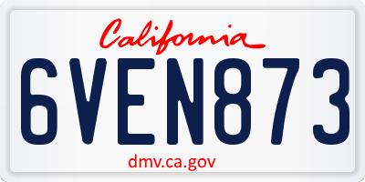 CA license plate 6VEN873
