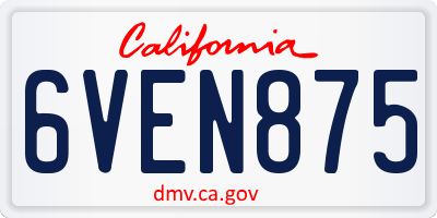 CA license plate 6VEN875