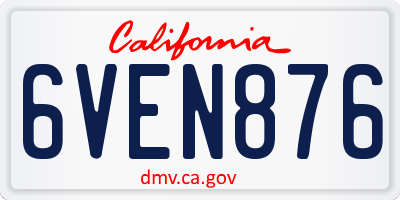 CA license plate 6VEN876