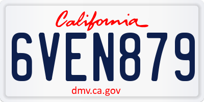 CA license plate 6VEN879