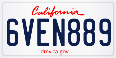 CA license plate 6VEN889