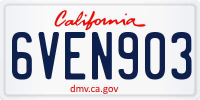 CA license plate 6VEN903