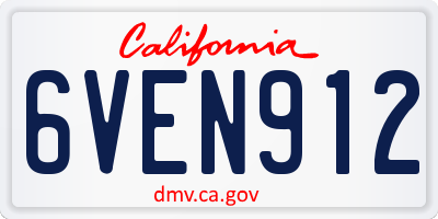 CA license plate 6VEN912
