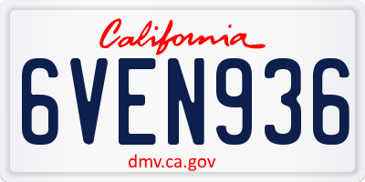 CA license plate 6VEN936