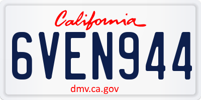 CA license plate 6VEN944