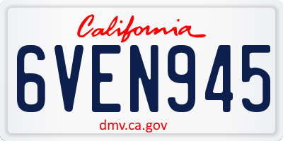 CA license plate 6VEN945