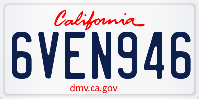 CA license plate 6VEN946