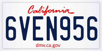 CA license plate 6VEN956
