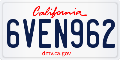 CA license plate 6VEN962
