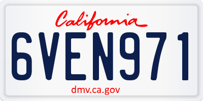 CA license plate 6VEN971