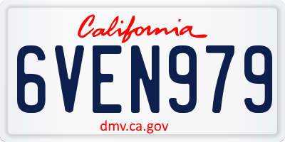 CA license plate 6VEN979