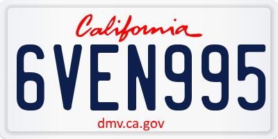 CA license plate 6VEN995