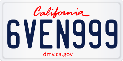 CA license plate 6VEN999