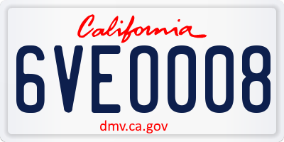 CA license plate 6VEO008