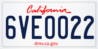 CA license plate 6VEO022