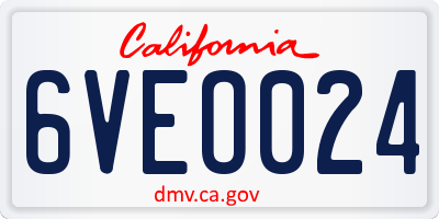 CA license plate 6VEO024