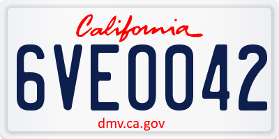 CA license plate 6VEO042
