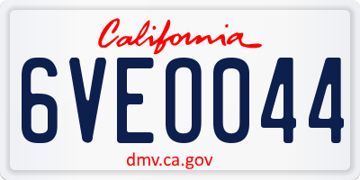 CA license plate 6VEO044