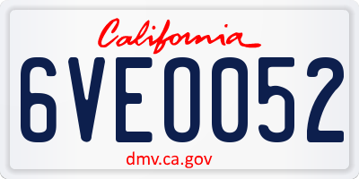 CA license plate 6VEO052