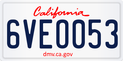 CA license plate 6VEO053