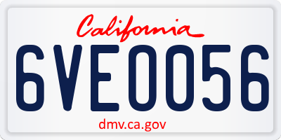 CA license plate 6VEO056