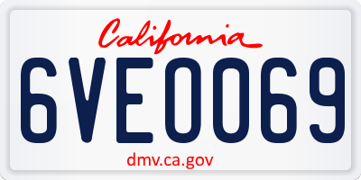 CA license plate 6VEO069